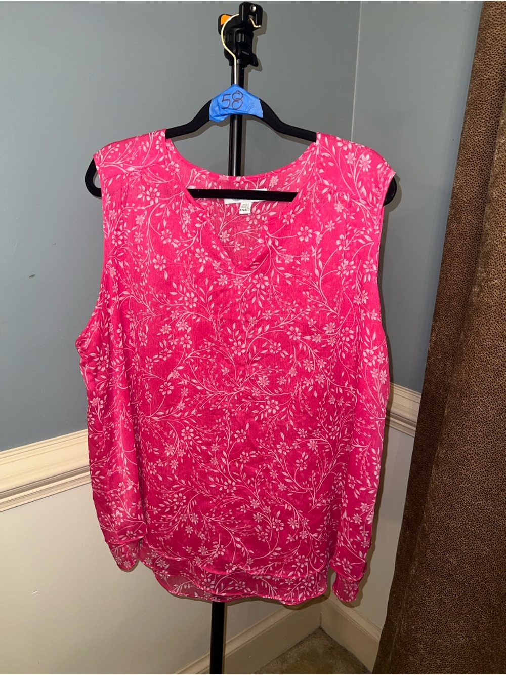 Christina Bright Pink Floral Sleeveless Tank
